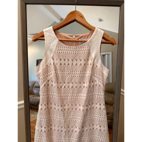 Women's J. Howard White & Pink Lace Dress Size 6‎ - Picture 2 of 4